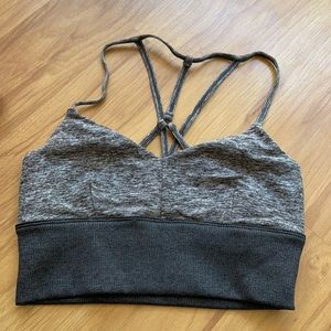 Alo grey long line sports bra